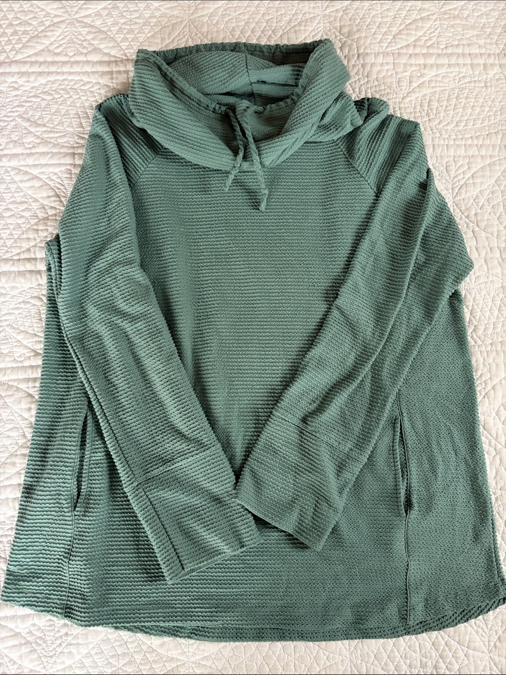 Women’s Relaxed Cowl-Neck Sweatshirt in Sage Green